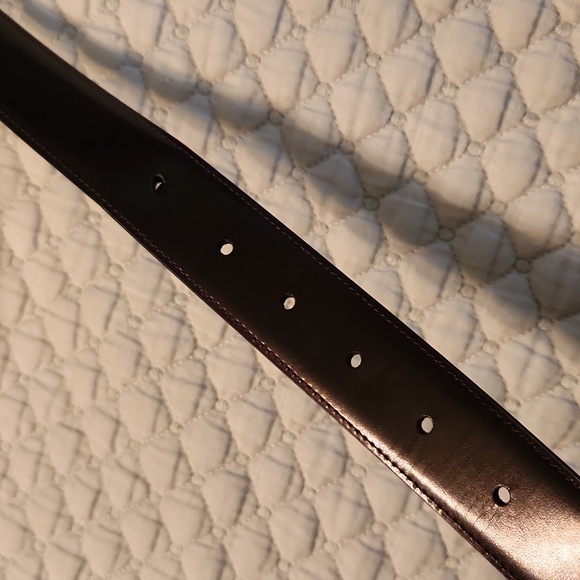 Reversible Mens Belt Bonded Leather Swivel Graphite Buckle Black Brown Size 38 - Picture 5 of 11